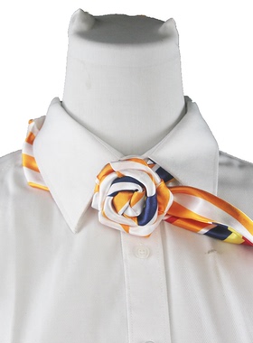 中国邮政储蓄银行农商银行信用社珠宝店无标记橙色玫瑰花头长丝巾