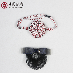 湖北中国银行职业装领花绣球花免打丝巾头花发夹中行定制款设计