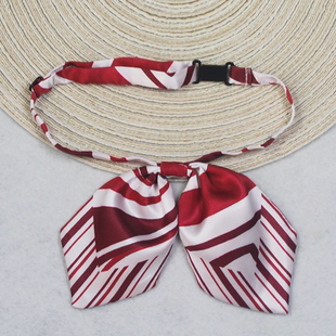 广州中行红色领花免打丝巾蝴蝶结领结无标记版设计定做厂家批发