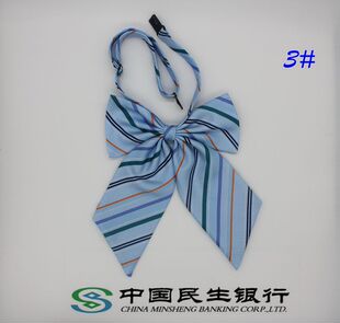 中国民生银行2021新版职业装领结蝴蝶结领花头花发网兜发饰男领带