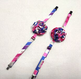 高速公路收费站职业装领花银行电信丝巾免打花固定球花无标记定制