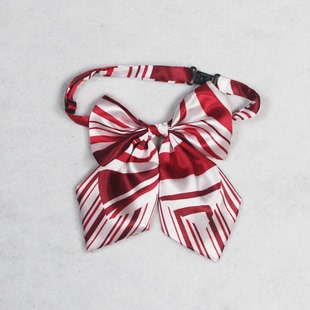 广州中行大小号红色蝴蝶结领花无标记版免打丝巾花设计定做出图样