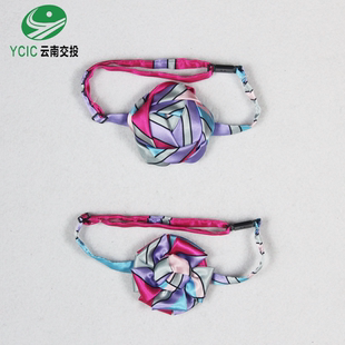 云南高速公路收费站管理所职业装免打丝巾领花玫瑰花懒人快捷领花