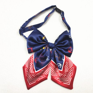交通银行丝巾免打领花 蝴蝶结领花 交行新款丝巾版蝴蝶结银行领花