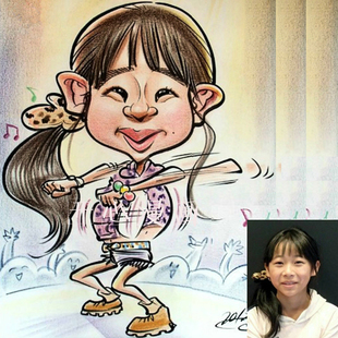 手绘肖像漫画手绘真人头像照片彩色夸张爆笑个性卡通Q版素描设计