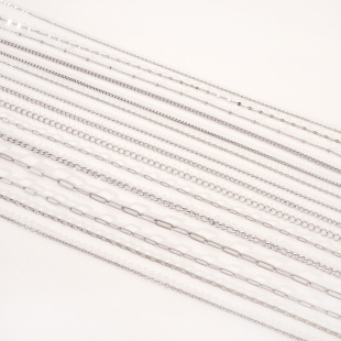 不锈钢压扁十字链散链尾链diy手工手链项链多用延长链制作小配件