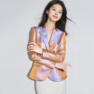 【来料定做】叶永洲浮光锦面料外套法绣西装真丝桑蚕丝布料高定款