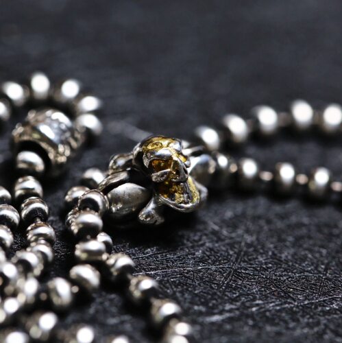 3/4MM骷髅圆珠链鎏22K金