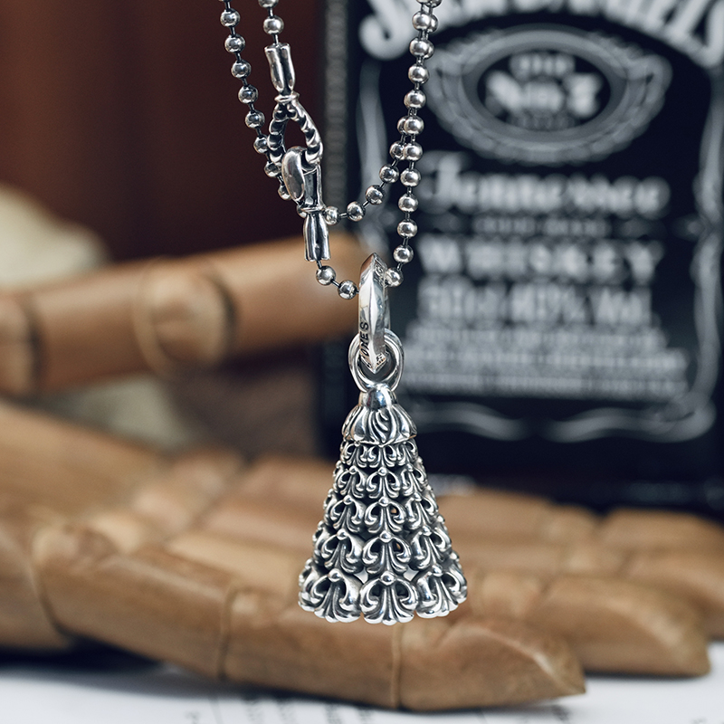 【溪迟】LoneOnes 铃铛Chrome Bell满鸢尾铃铛925银吊坠复古项链