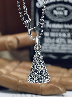 【溪迟】LoneOnes 铃铛Chrome Bell满鸢尾铃铛925银吊坠复古项链