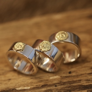 【溪迟】鹫见太郎TaroWashimi 平打点金戒指 蔷薇花 飞鸟点金