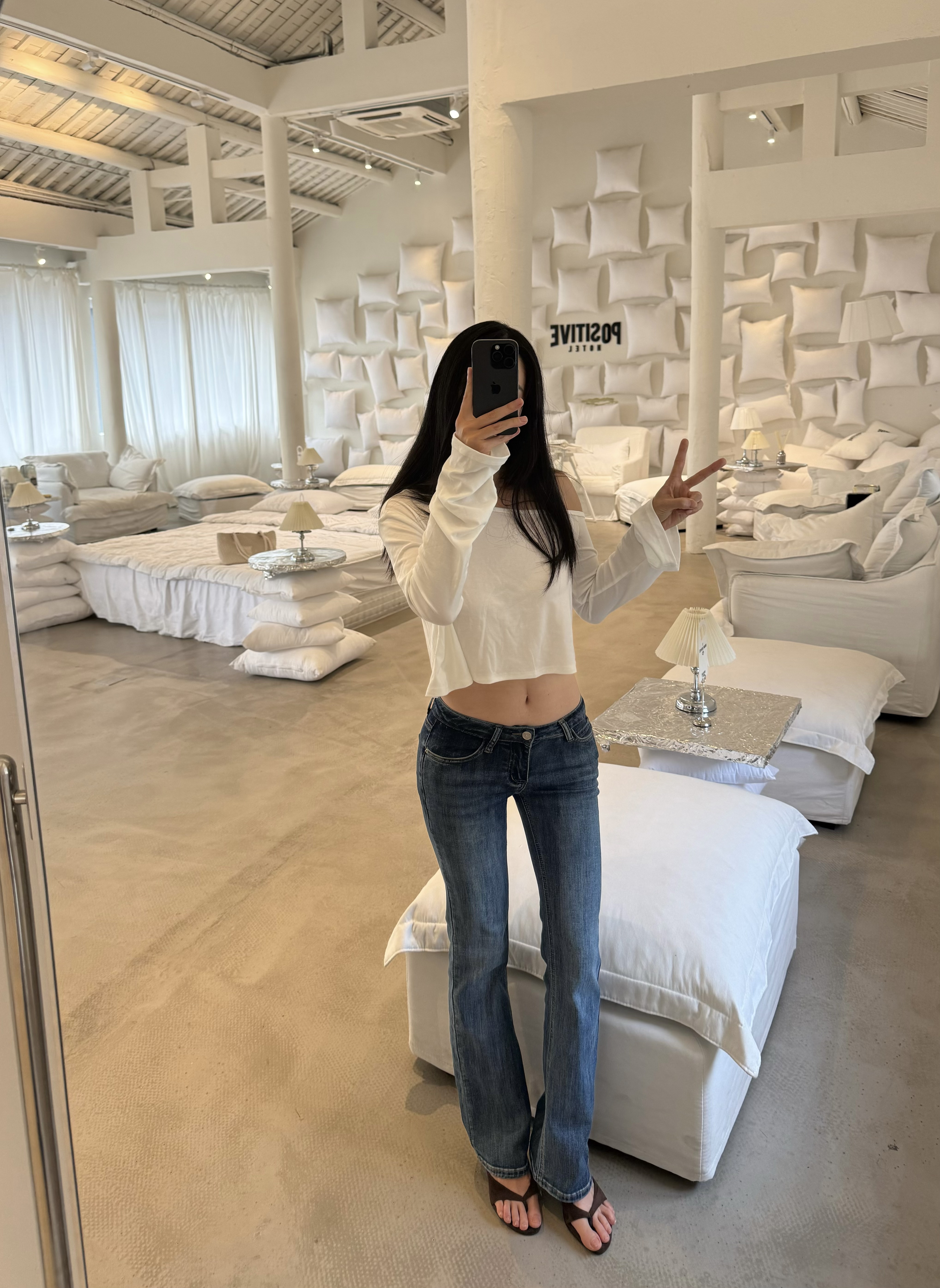 SeasaltLab/复古蓝微喇牛仔裤女低腰显瘦弹力牛仔微喇裤丰胯韩系