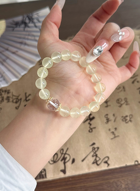 天然黄水晶手链女招财转运
