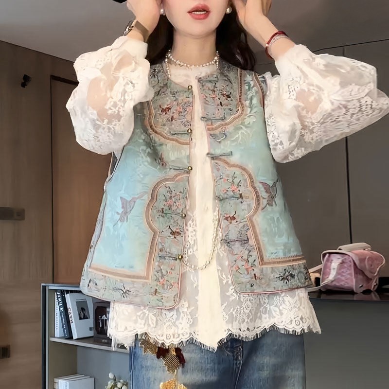 新中式国风女装马夹上衣2026春秋新款高级感轻奢外搭刺绣坎肩马甲图片