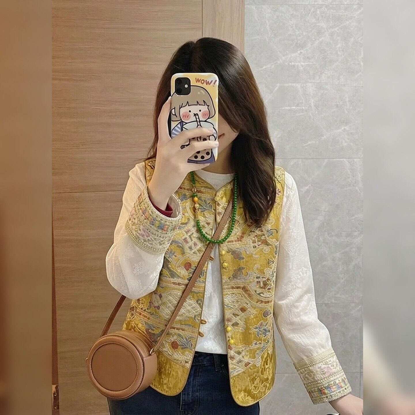 高级感轻奢新中式国风刺绣马甲套装女2026春秋绝美长袖衬衫两件套