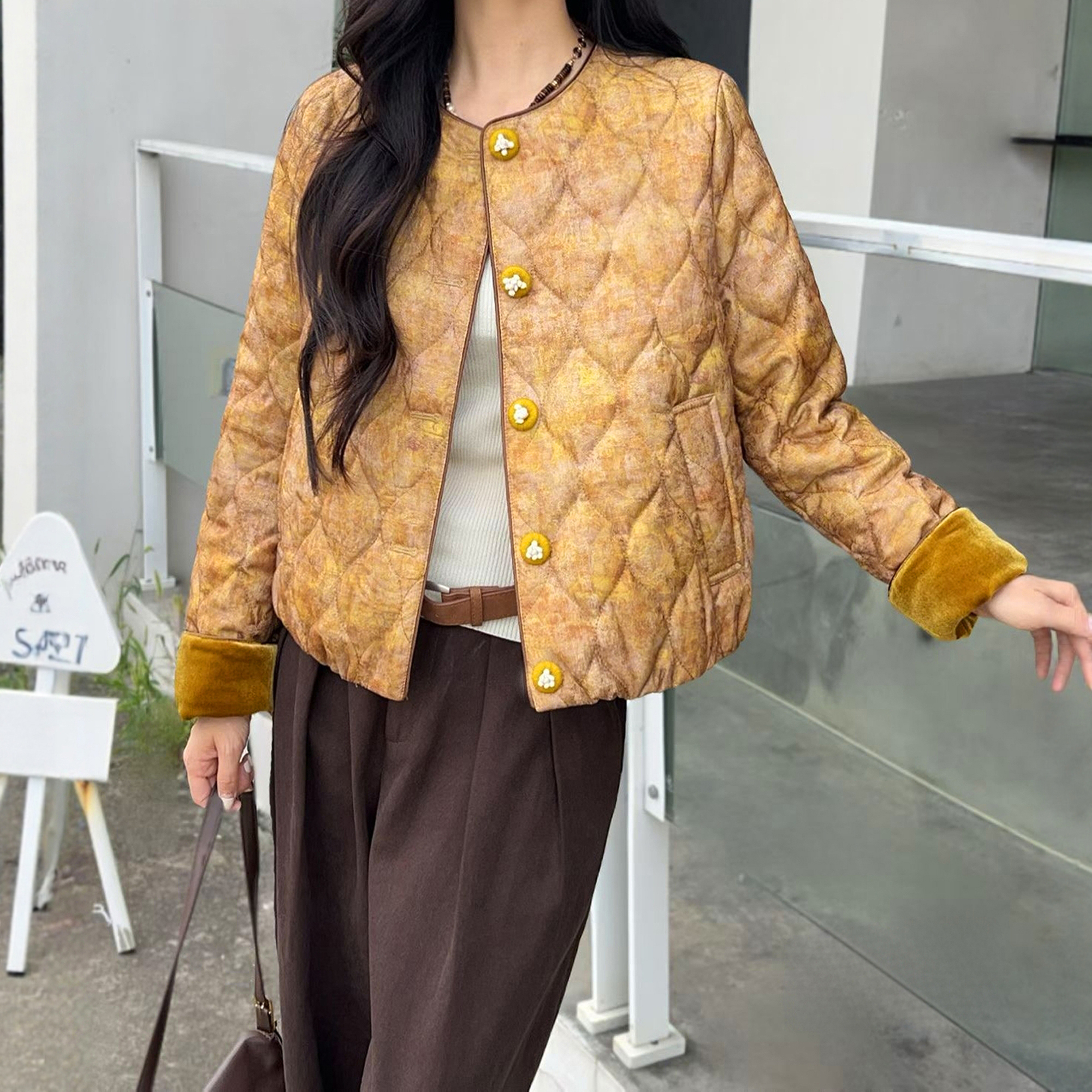 新中式国风棉服夹棉外套女装2025新款冬季洋气棉袄年轻款短款棉衣