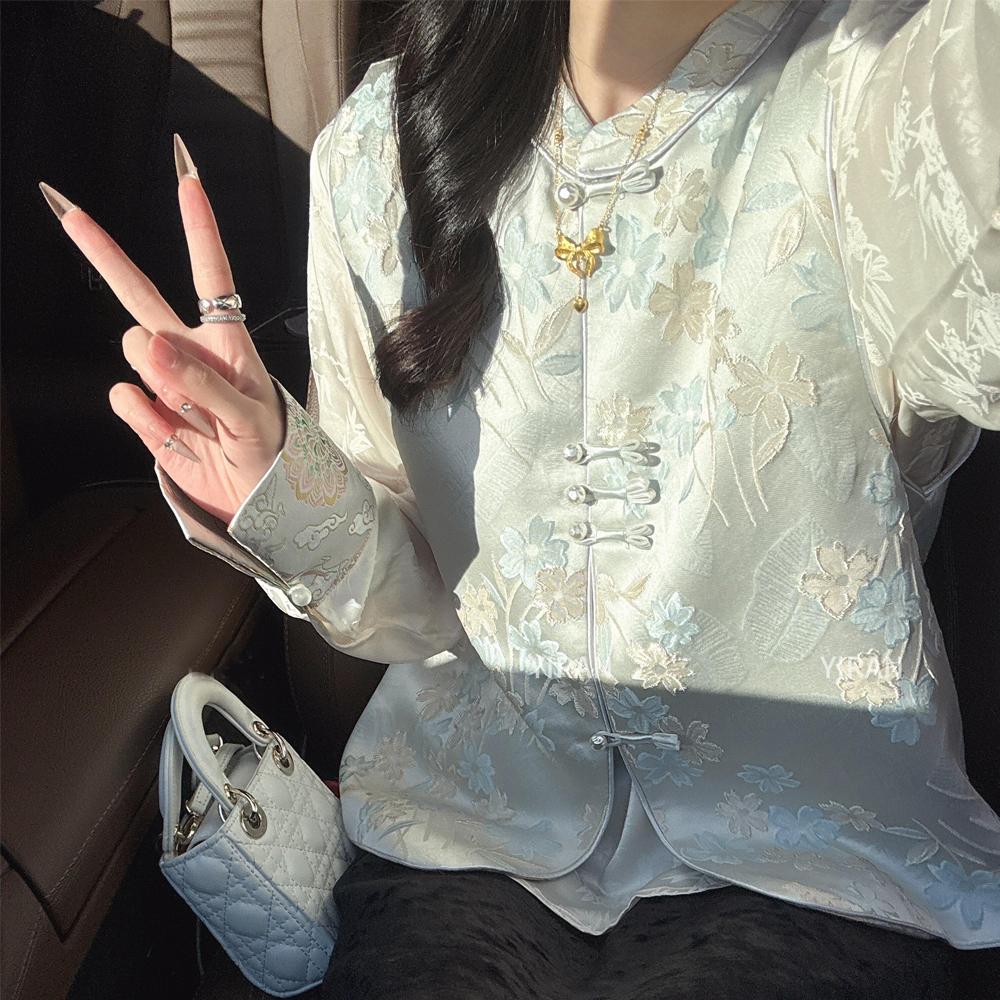 2025春秋季新款新中式轻国风织金浮雕提花减龄马甲女无袖背心上衣