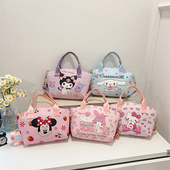 可爱卡通儿童斜挎包库洛米KT猫美乐蒂玉桂狗皮革零钱包单肩手提包