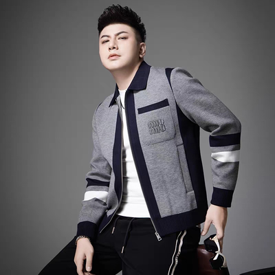 毛衣开衫外套简约轻奢时尚翻领夹克外套休闲男装