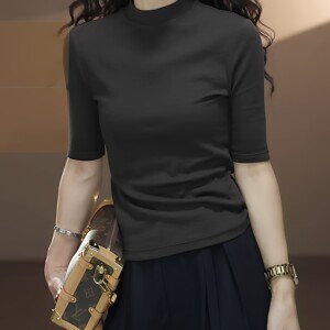 天丝面膜T恤女修身显瘦极简风