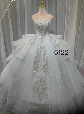 AGMC正品出口法国同款气质婚纱新娘均码齐地拖尾拍照礼服