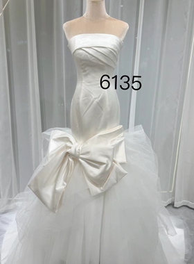 AGMC正品出口法国同款气质婚纱新娘小个子齐地拖尾拍照礼服