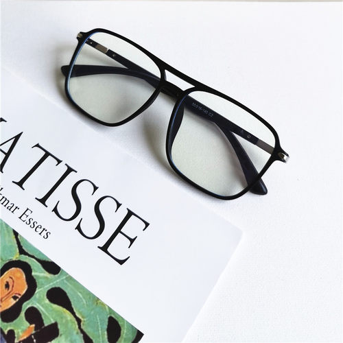 超轻TR防蓝光眼镜度数女大框茶色