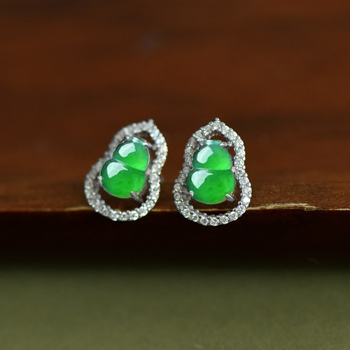 S925纯银耳钉空托女款四爪葫芦托