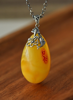 男女款S925纯银玉石镶嵌吊坠夹扣