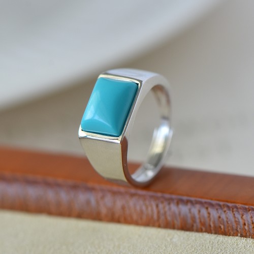 男女款S925纯银方形镶嵌戒指空托