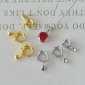 S925纯银吊坠空托女款 六爪圆形456789DIY莫桑钻玉石翡翠镶嵌 经典