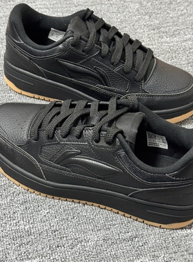 Lining 李宁 天迹男子低帮舒适百搭防滑轻便黑色休闲板鞋AGCU095