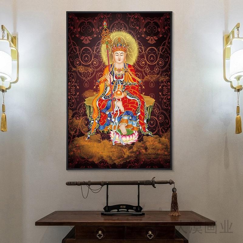 南无大愿地藏王菩萨画像挂画家用佛龛佛堂结缘供奉佛像装饰画高档