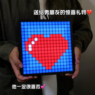 diy像素屏时钟摆件数字电子闹钟创意桌搭电竞氛围生日礼物送男友