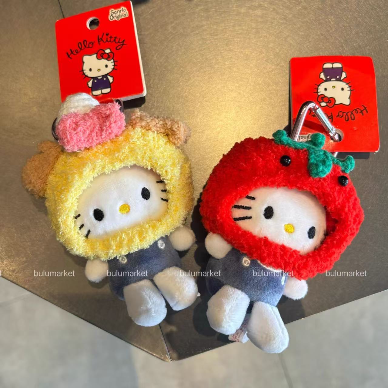 草莓饭团头套女生礼物包包挂件hellokitty书包小挂饰品公仔挂件