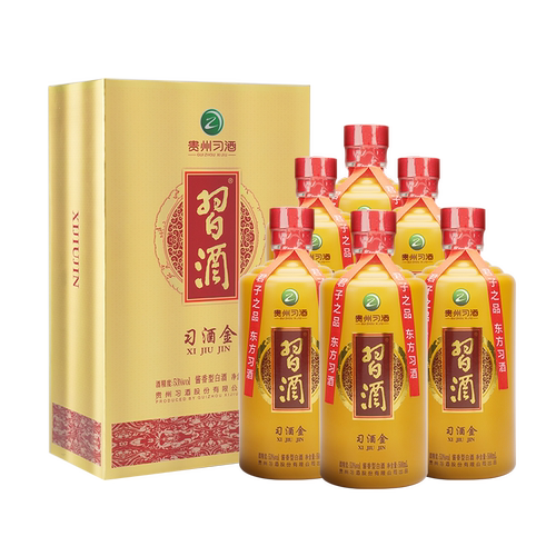【百补】贵州习酒 习酒金53度500ml*6瓶 酱香型 白酒 自饮送礼