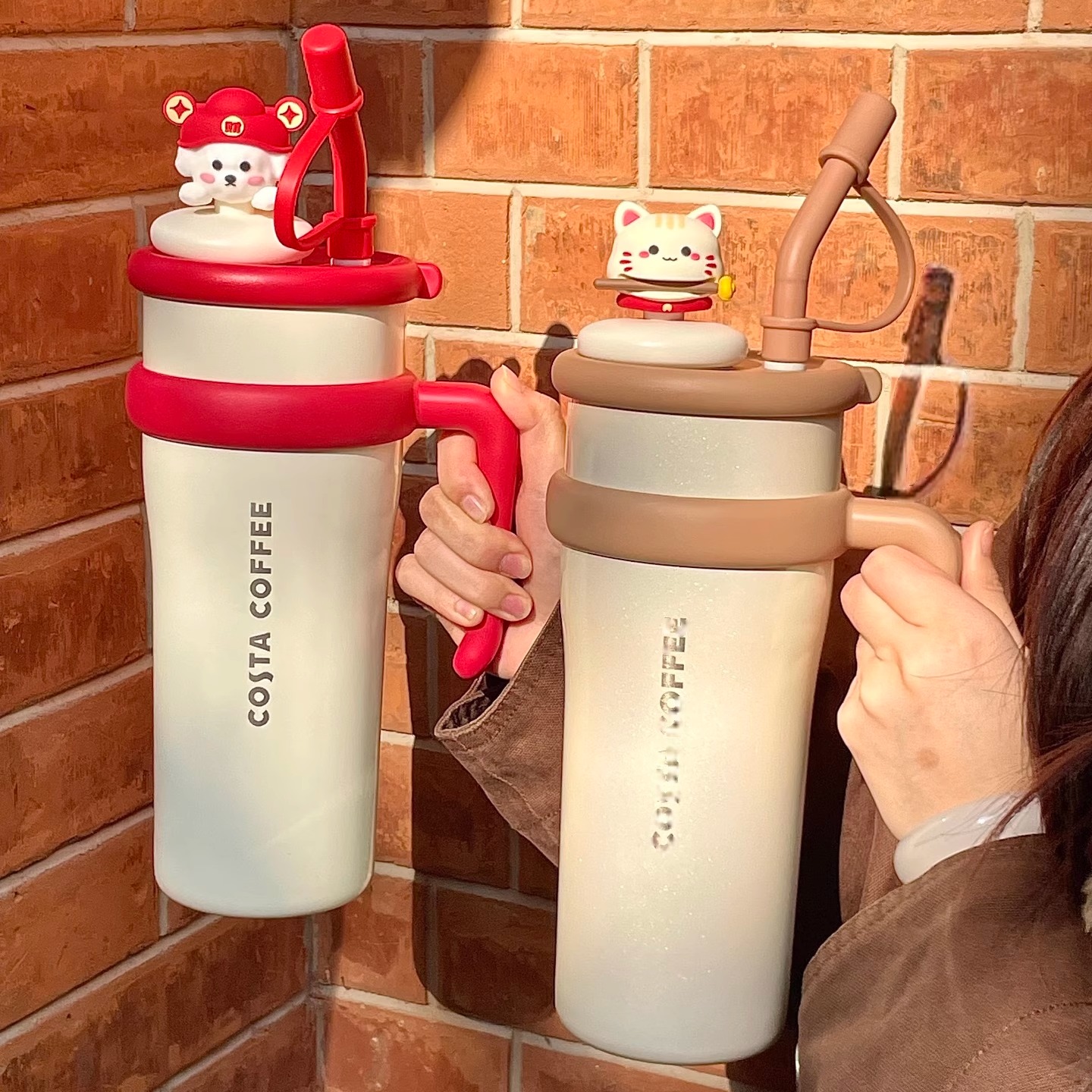 COSTA大容量保温杯巨无霸吸管杯子316不锈钢水杯办公减压高颜值