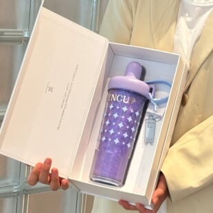 物生物2026新款钛杯吸管杯子夏季高颜值女生水杯送礼妇女节礼盒装