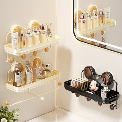 置物架吸盘卫生间免打孔壁挂墙上专用护肤品发饰浴室洗漱台收纳架