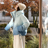 【新品现货】晕染渐变色50绒连帽羽绒服B228-A668-P265控388，女装羽绒服，浙宝228