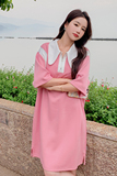 现货有买秀夏季新款粉色POLO连衣裙228-A163-P105控158，女装连衣裙，浙宝228