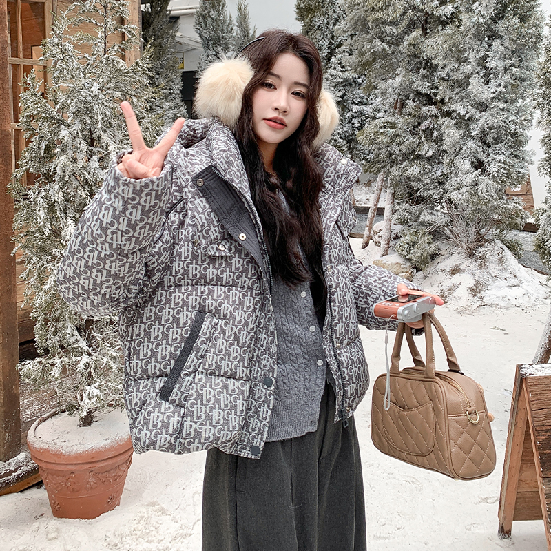 【新品现货】定制印花连帽50绒羽绒服B228-A658-P250控358，女装羽绒服，浙宝228