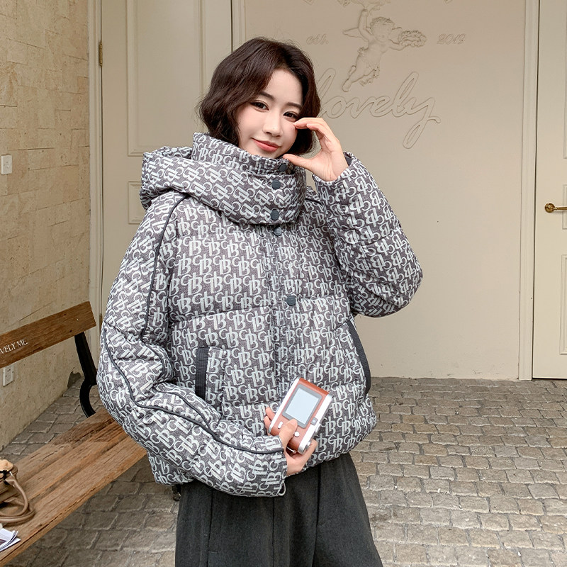 【新品现货】定制印花连帽50绒羽绒服B228-A658-P250控358,女装羽绒服,浙宝228