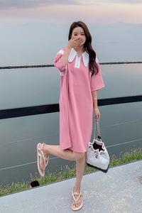 现货 有买秀 夏季新款粉色POLO连衣裙228-A163-P105控158图片