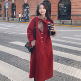 大货已出撞色长款毛呢外套大衣228-A23-P165控238，女装毛呢外套，浙宝228