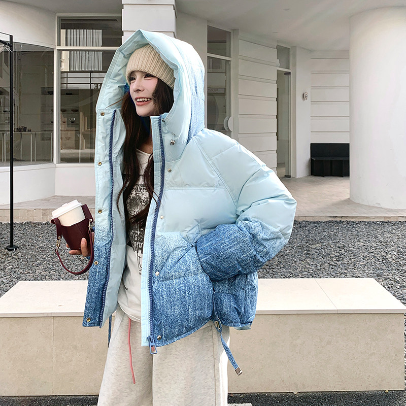 【新品现货】晕染渐变色50绒连帽羽绒服B228-A668-P265控388，女装羽绒服，浙宝228