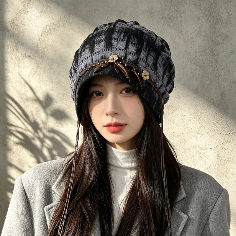民族风扎染堆堆帽女拍照显脸小