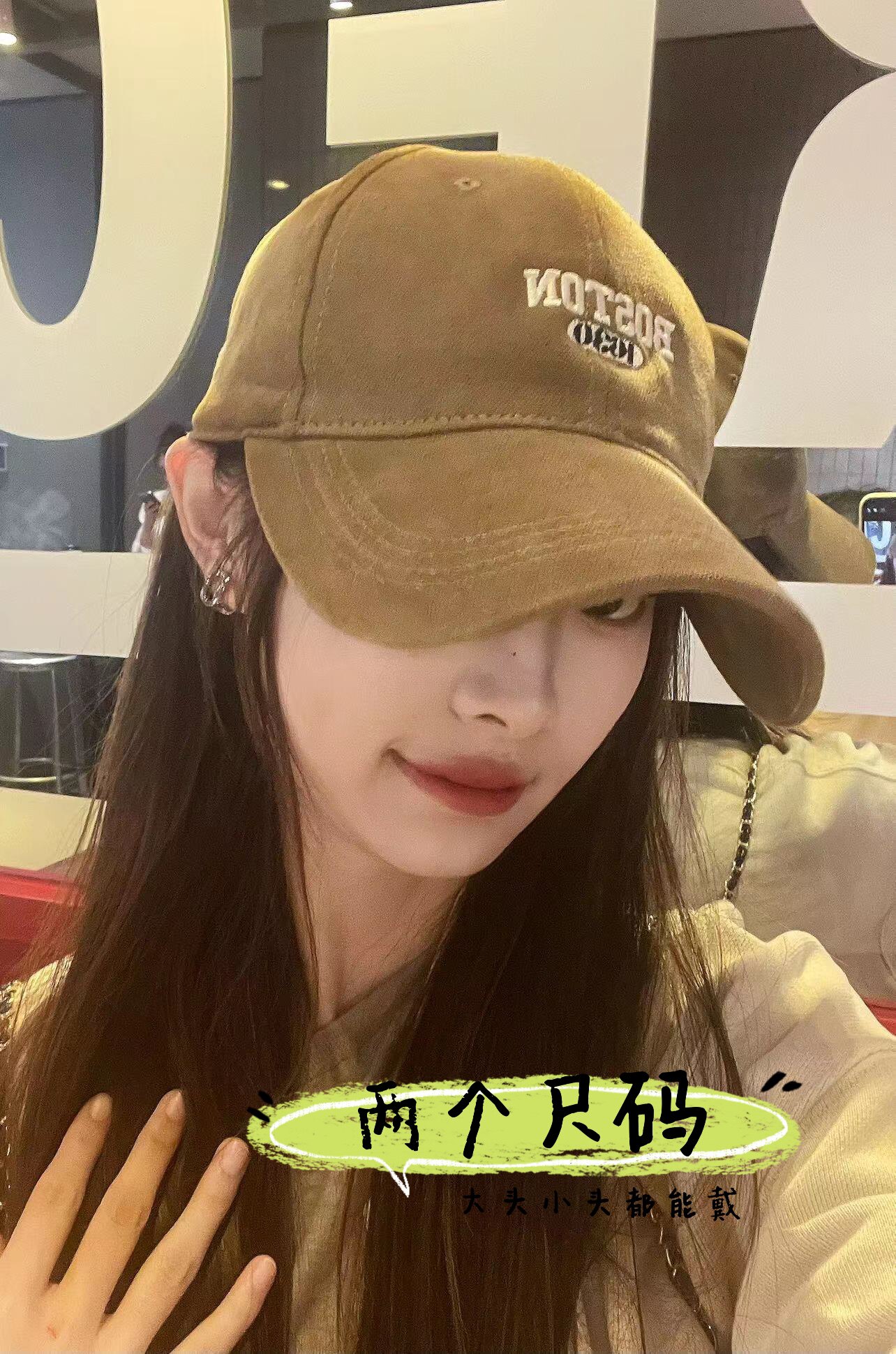 大头围棒球帽加大加深半软顶显脸小美式刺绣鸭舌帽宽帽檐春夏