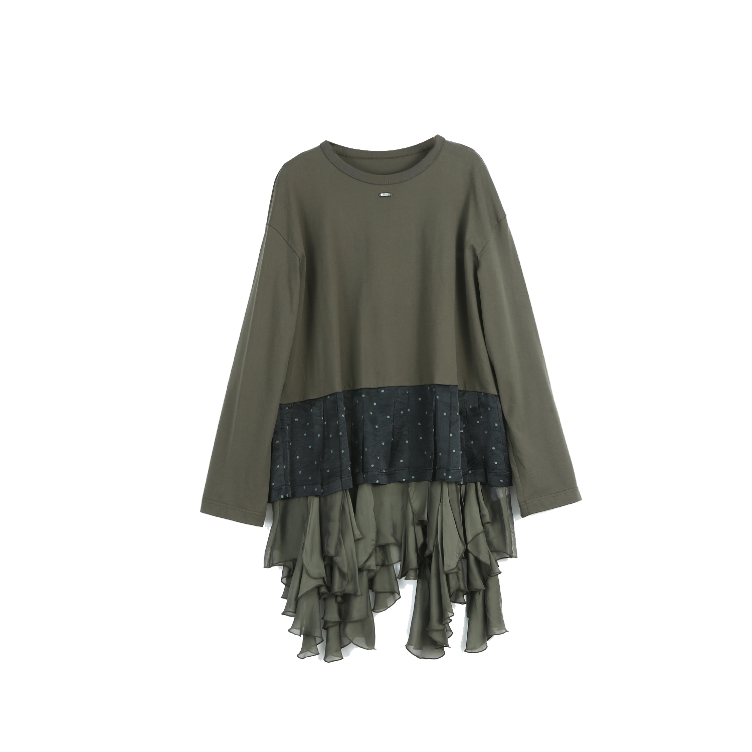 ASYUS 26PS 撞色拼接裙摆长袖T恤宽松上衣 W13