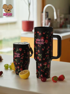 SFSG x 水杯系列豹纹樱桃潦草小狗把手杯提手杯2026春季新品